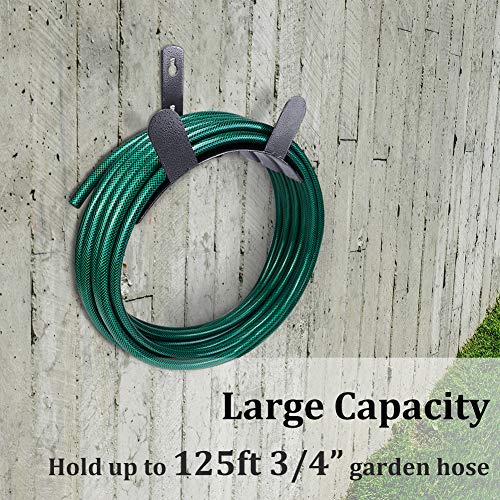 Deluxe Wall Mount Garden Hose Hanger Duty Metal Hose Holder Easily