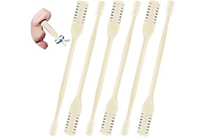ZKENIRD 6 Pcs 2-in-1 Nasal Cutter, Upgrade Double Sided Nose Knife, 360 Nostril Hair Remover Tool, Trimmer for Men, Women, Soft Cleaning Brush (Cream)