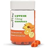 Nature's Key Lutein Gummies 12mg with Zeaxanthin & Vitamin A for Kids and Adults | Eye Health and Brain Function Supplement | Orange Flavor, 120Ct