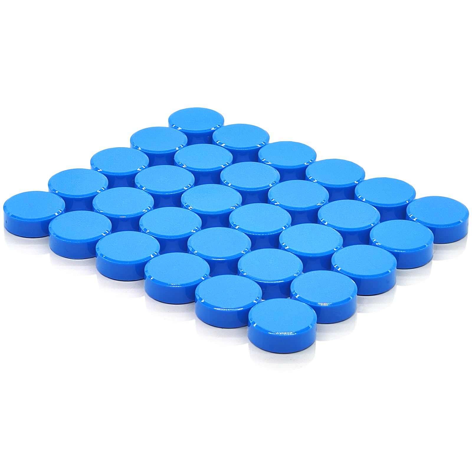 PYJLBX Fridge Magnets – 30 Pack Strong Mini Round Heavy Duty Magnets for Whiteboard, Notice Board, Office & Crafts – Colourful Small Blue Magnets for Adult, Refrigerator, Memo, School, Home, Kitchen