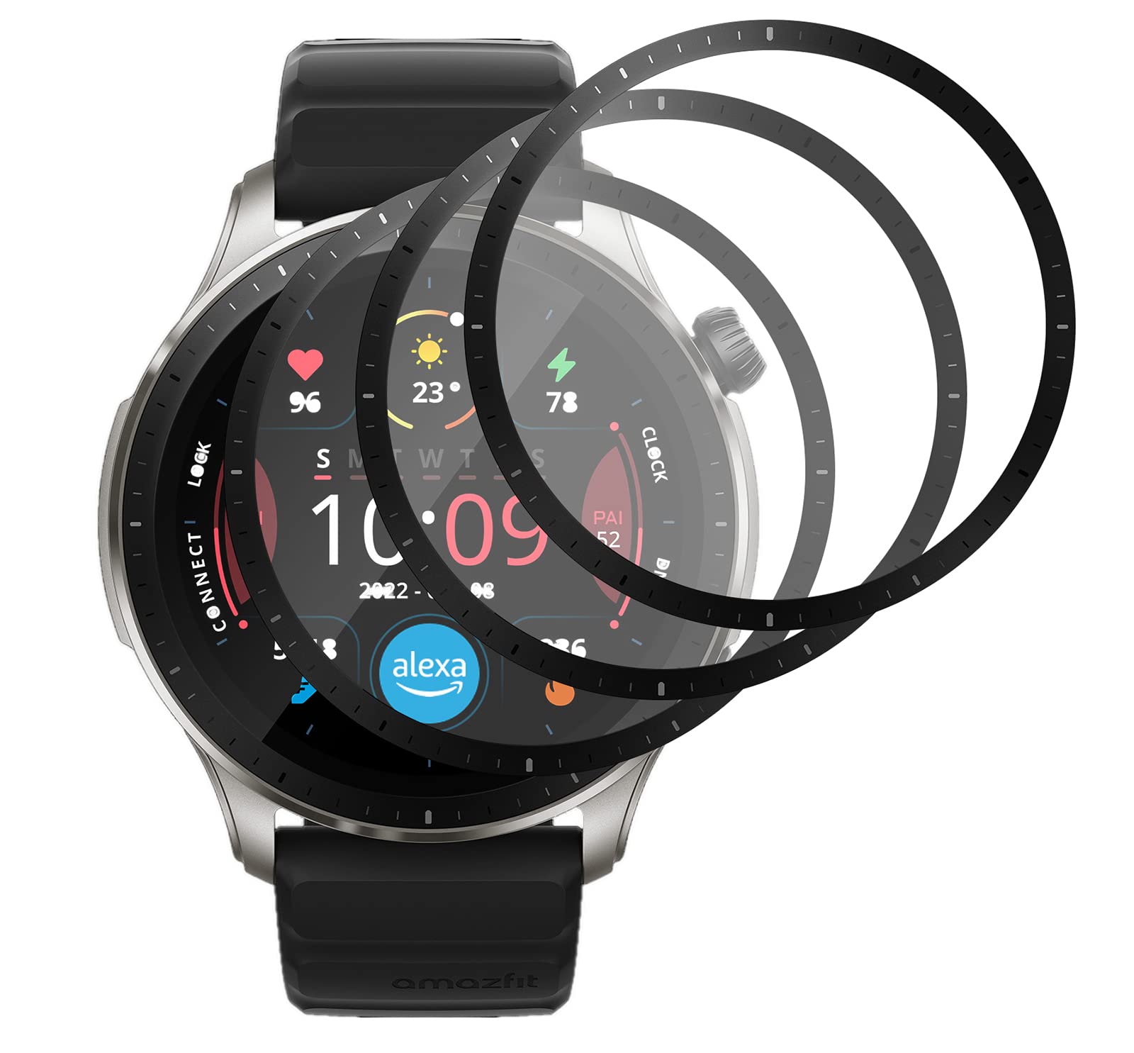 GIOPUEY [3 Pack] Screen Protector for Amazfit GTR 4, [ Full Coverage] Composite material Screen Protective Film, [Anti-Bubble] [Wear-resistant] - Transparent