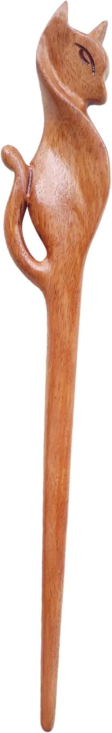Marycrafts Wooden Cat Hair Stick Hair Pin Hair Fork Hair Accessories Handmade