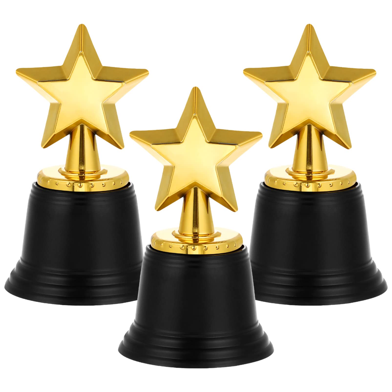 STOBOK Plastic Star Trophy Awards Set of 6 Gold Star Trophies for Kids Classroom Rewards Sports Tournament Prizes Party Favors and Competition Recognition