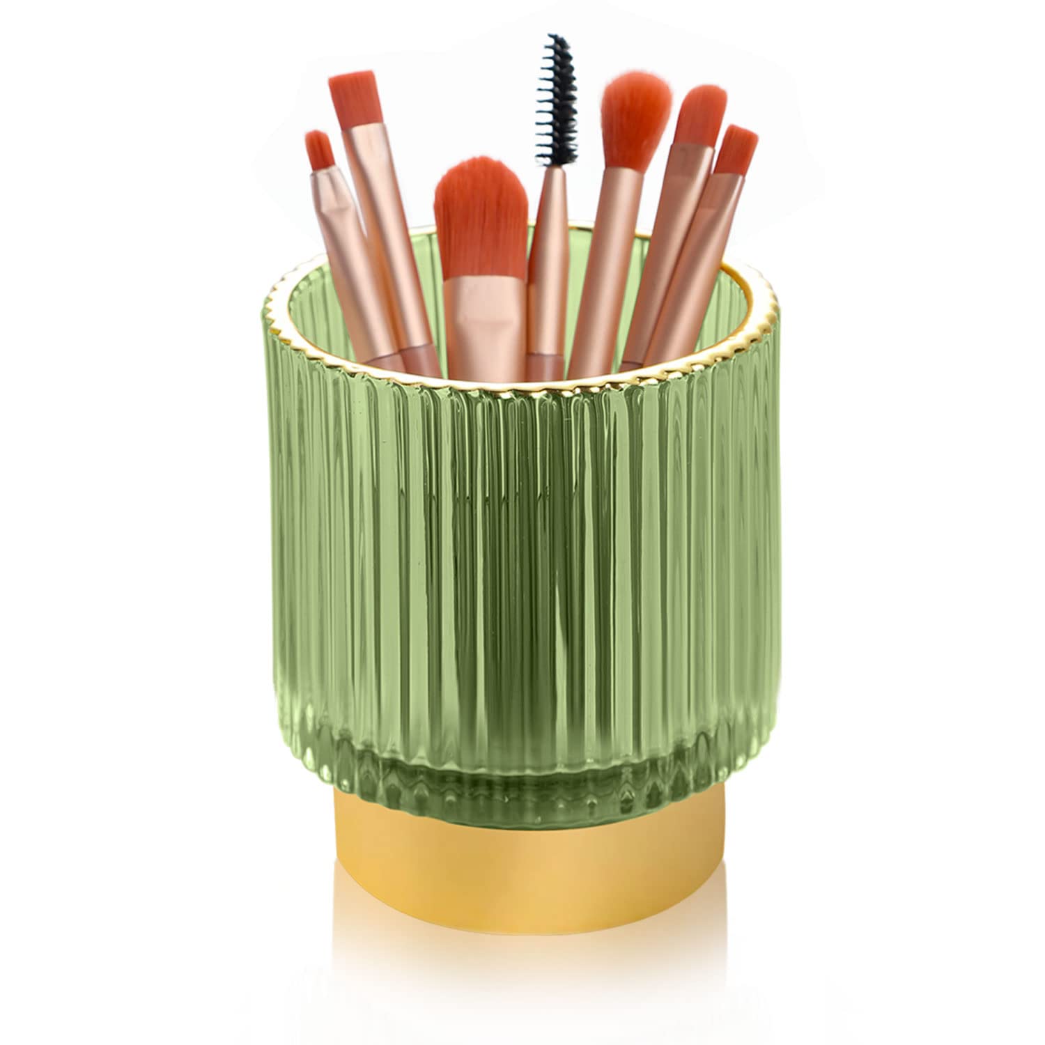 Photo 1 of WHJY Makeup Brush Holder Lipstick Organizer Cosmetic Organizer, 3 inch Clear Green Crystal Lipgloss Organizers for Vanity