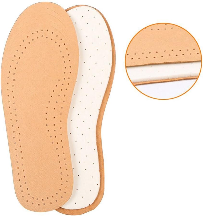 ROSENICE Shoe Insoles Orthopedic Soles Pair of Leather Foot Inserts Pain Relief Inserts Insoles for Kids Children(Size L)