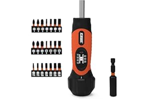 KNINE OUTDOORS Torque Screwdriver Wrench Driver Set 10-70 Inch Pounds lbs for Maintenance, 21 Hex Bits, Shaft Extension, For Tools, Bike Repairing and Mounting, Orange