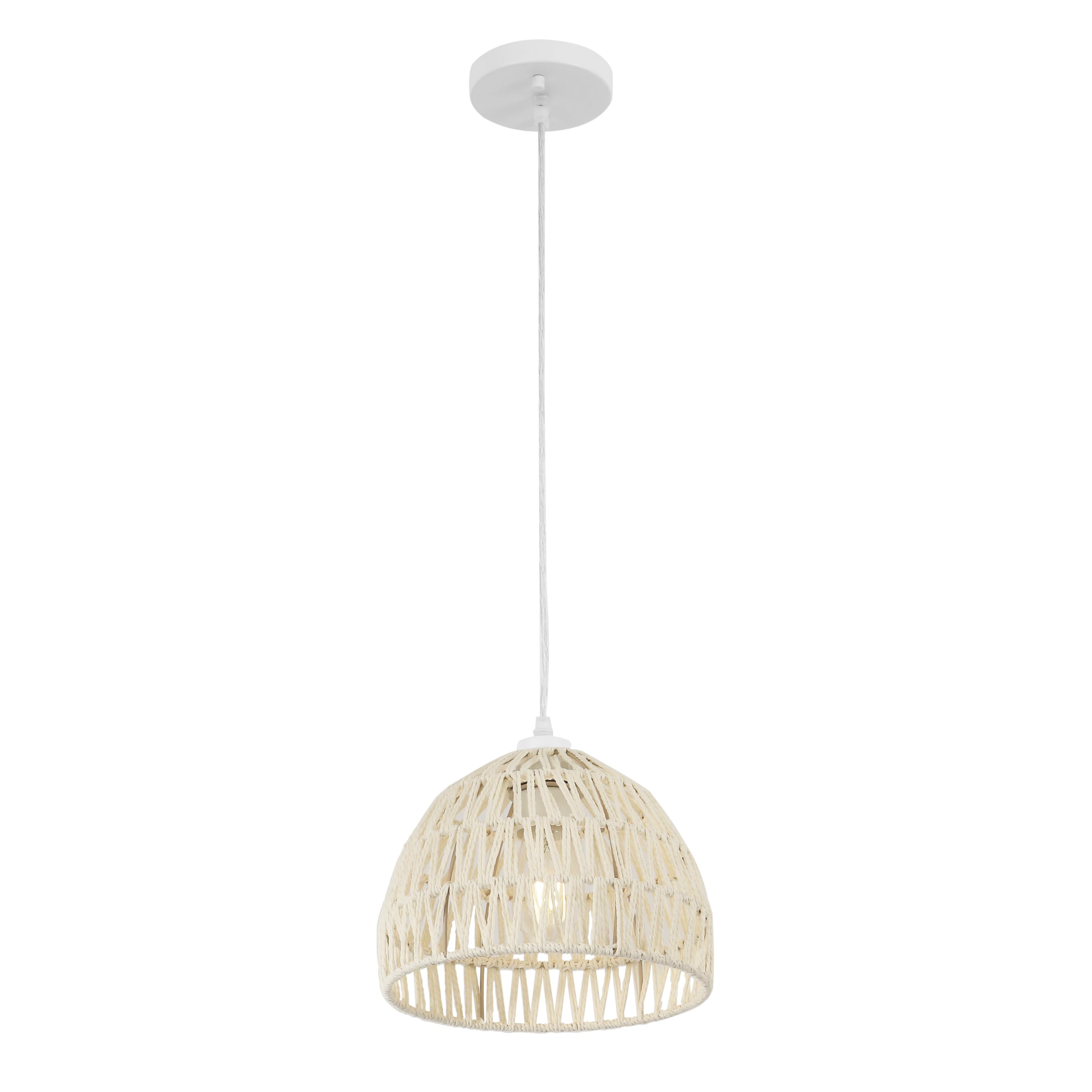 JONATHAN Y JYL6513C Campana 10.25" 1-Light Bohemian Modern Woven Rope/Iron LED Pendant Farmhouse, Coastal, Transitional, Kitchen, Living Room, Hallway, Bedroom, Dining Room, Cream Image JONATHAN Y JYL6513C Campana 10.25" 1-Light Bohemian Modern Woven Rope/Iron LED Pendant Farmhouse, Coastal, Transitional, Kitchen, Living Room, Hallway, Bedroom, Dining Room, Cream Image