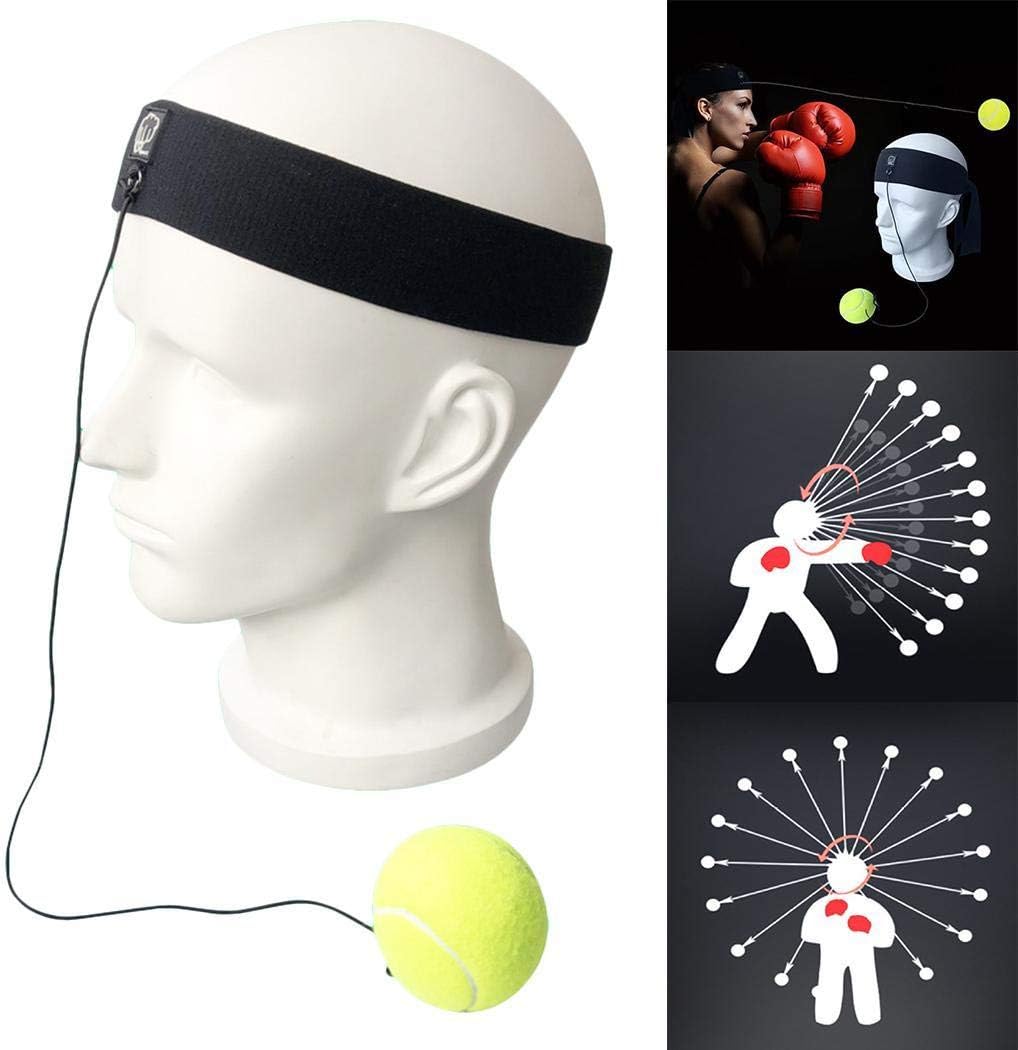 Boxing Reflex Ball, Boxing Equipment Fight Reflex Ball on String with Headband in Bag Headwear Boxing Speed Ball Punching Bags for Training Speed Reaction Focus Punch Hand Eye Coordination
