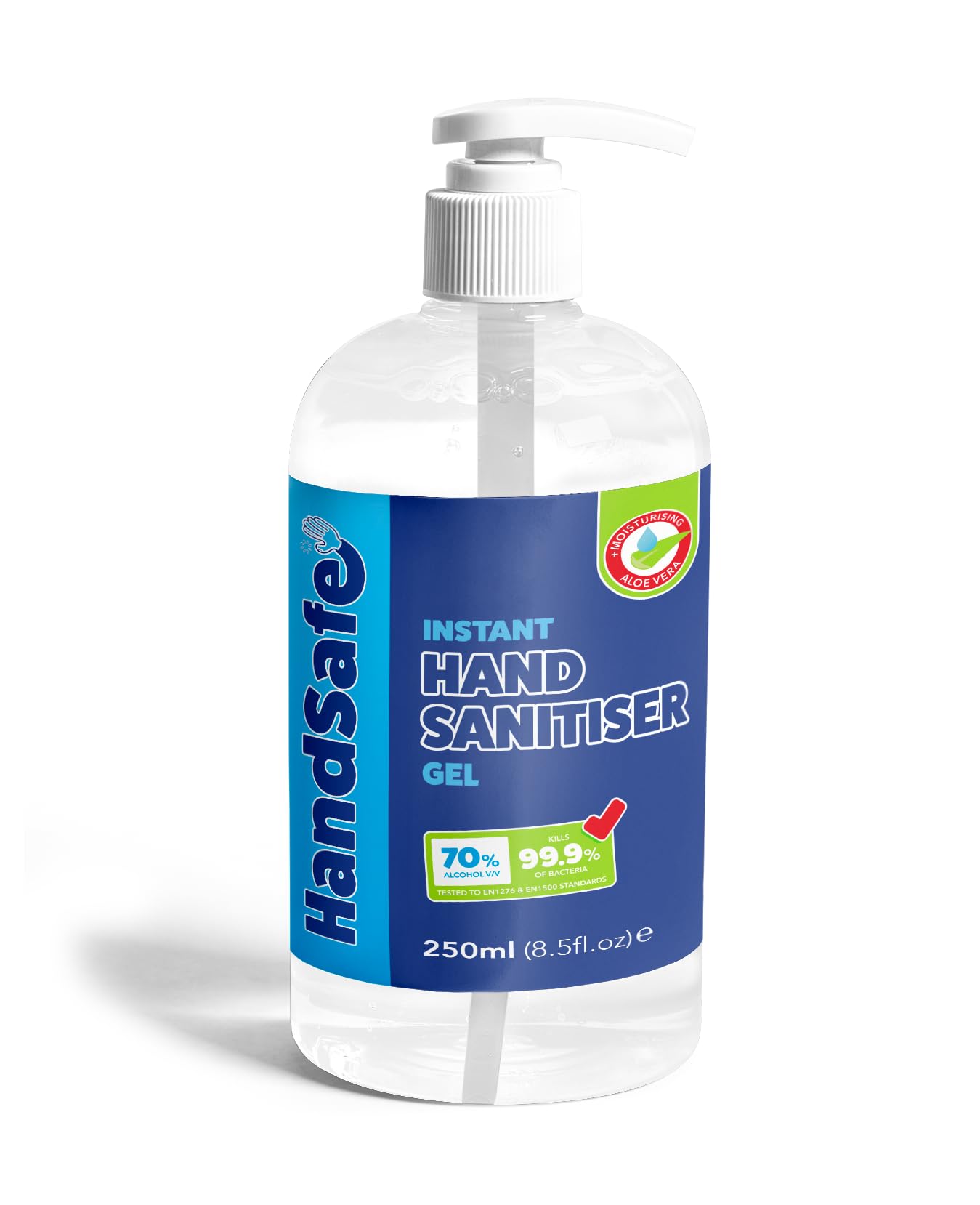 Handsafe - Sanitiser Gel - Hospital Grade Hand Sanitiser, Kills 99.9%+ Bacteria & Viruses, 250ml Alcohol Based Anti Bacterial Fast Acting Formula