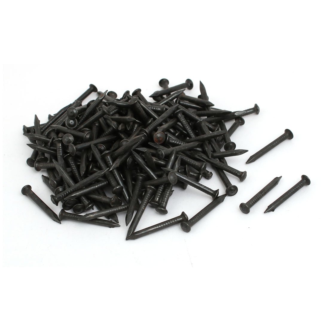 Sourcingmap Hardware Nails 1-inch Length Carbon Steel Point Tip Wall Cement Nails Black 200pcs