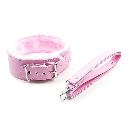 Hanyi Plüsch SM Halsbänder mit Leine Einstellbar SM Halskette Bondageset Sexspielzeug