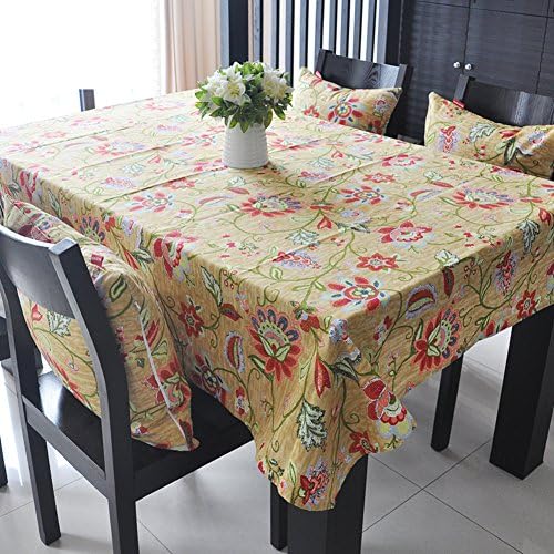 TRE pastoral cotton tablecloth fabric/ table cloth/High-grade green canvas print table cloth/ table cloth-I 140x100cm(55x39inch)