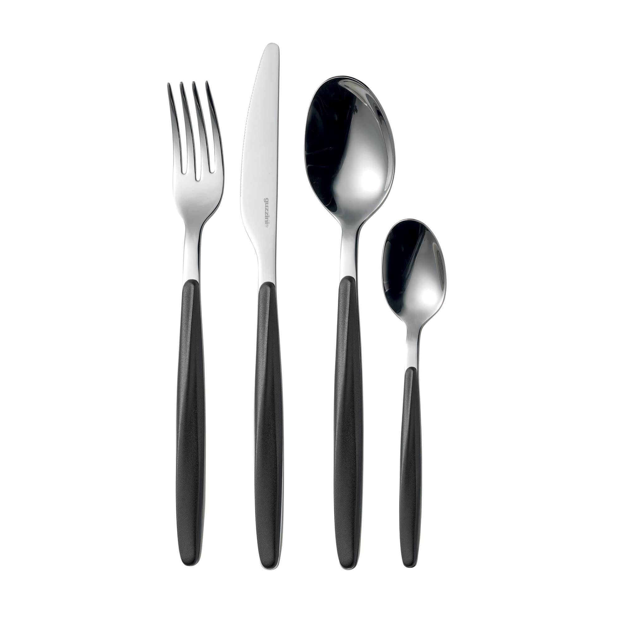 Guzzini Black 24 Piece Cutlery Set My Fusion,16.8x7.5x25.5 cm