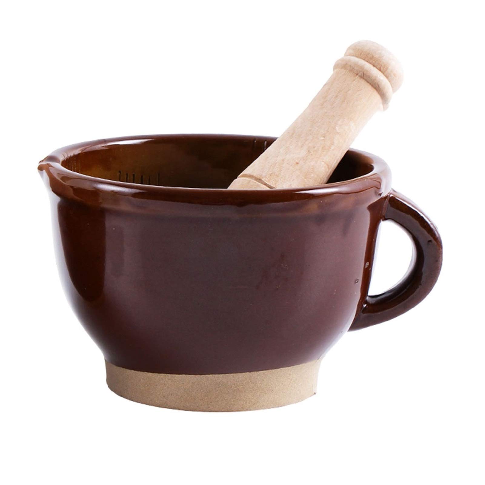 Spotted Mortar and Pestle Set Pottery Mortar And Pestle Set Ceramic Grinder With Pouring Guacamole B