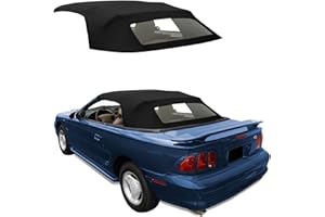 SIERRA AUTO TOPS & SEATS Sierra Auto Tops Replacement Convertible Soft Top with Heated Glass Window, fits Ford Mustang models 1994-2004, Premium Grade Sailcloth Vinyl, Black