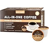 Mushroom Coffee K Cup – Focus & Gut-Health with 14-Mushrooms, Vitamins, L-Theanine and Alpha GPC, Single Serve Pods - No Crash or Jitters, 16 Count