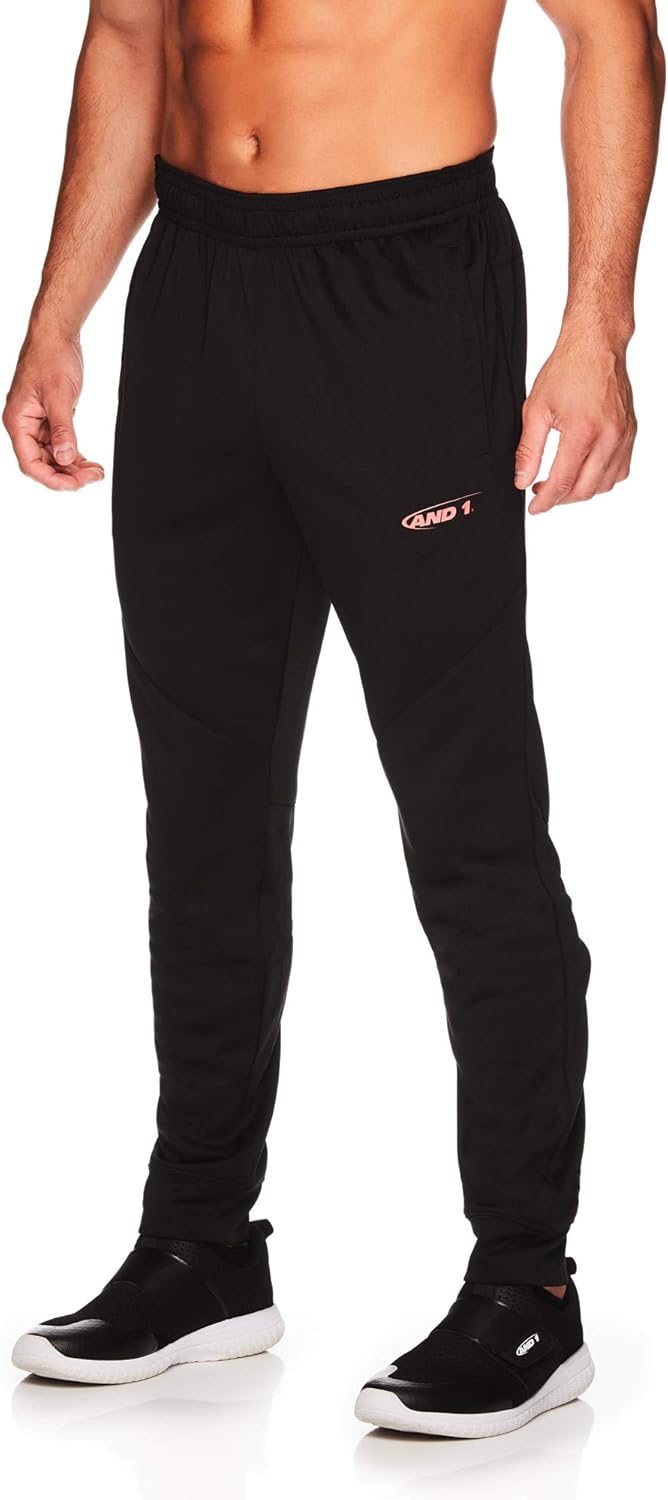 Basketball Running & Jogging Sweatpants w/Pockets AND1 Mens Tricot Jogger Pants Sports