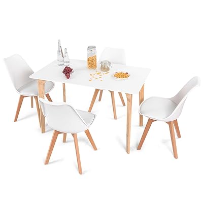Giantex 5-Piece Dining Table Set with 4 Chairs for Kitchen &