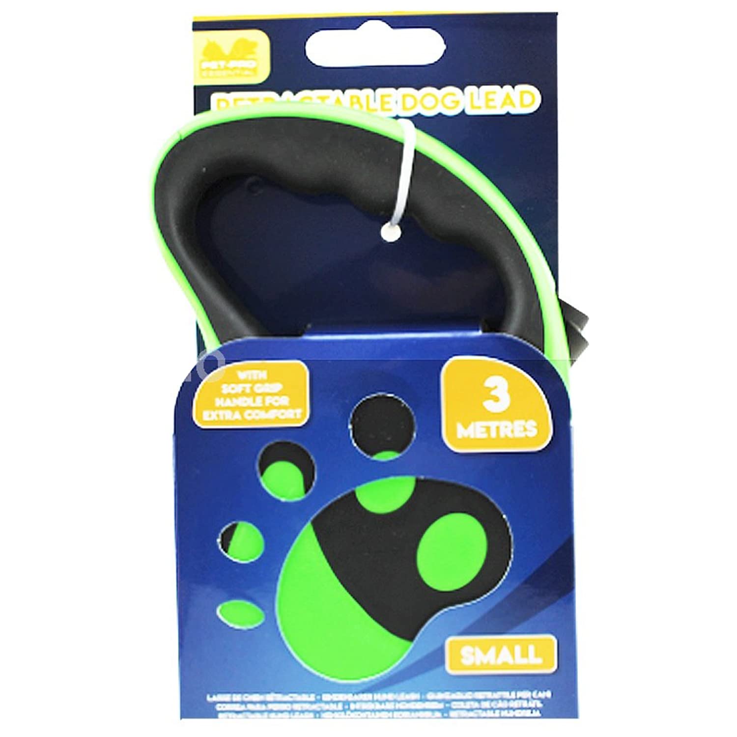 360° Tangle Free Retractable Dog Lead Anti Slip Handle With Easy Button Lock & Release Mechanism Extendable Dog Lead Up to 10 Feet Adjustable Length Long Nylon Ribbon Strong Leash Strap (Green)