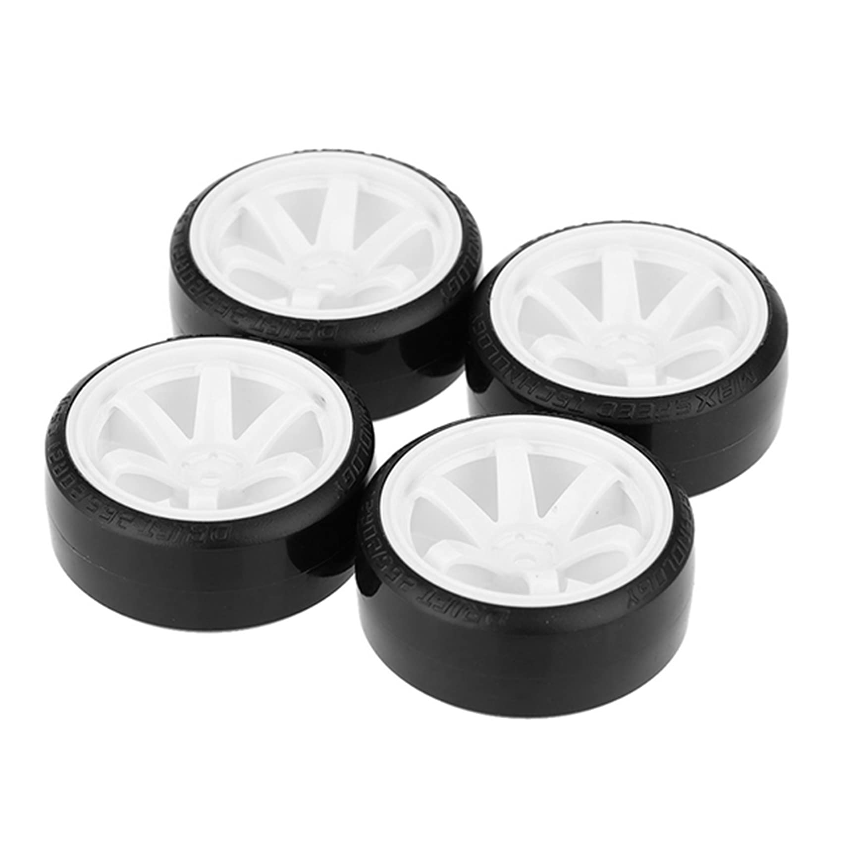 IMCCZONY 4Pcs RC Drift Tires White, Suitable for 1/10 Drifting RC Car, Includes 4 x Tire, Adult