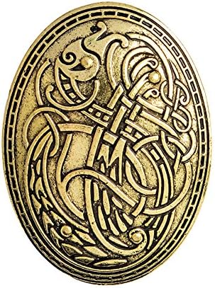 Fashion Jewelry Shirt Lapel Badge Wolf Graphic Pattern Amulet Dragon Viking Brooch Pin Shield Symbol