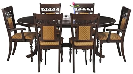 Royaloak Angel Six Seater Dining Table Set (Walnut)