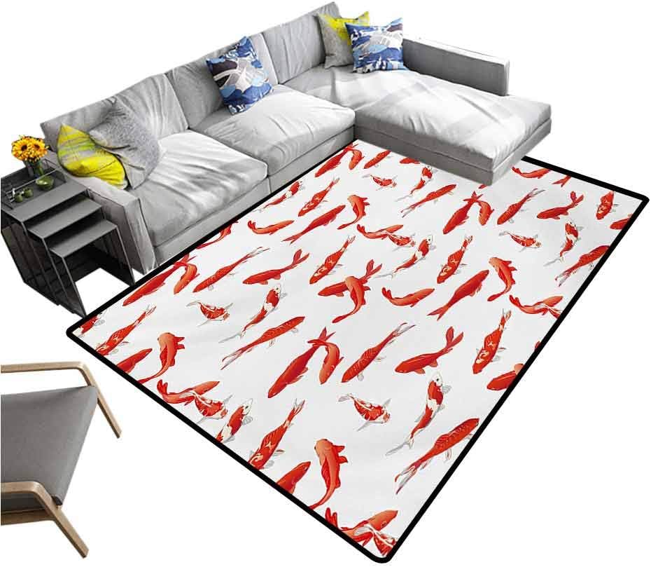 Koi Fish Household Carpet Japanese Exotic Koi Fish Figure Common Carp
