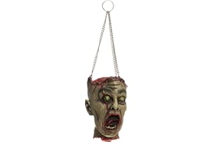 TKYGU Halloween Decorations Props Scary Hanging Severed Head, 17 "x 7" Life-Size Realistic Latex Zombie Head for Haunted Houses