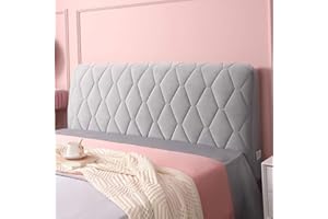 HOME MEIRONG Headboard Slipcover for Twin Queen Full California King Size Beds, Bed Headboard Cover Protector Padded Velvet Dustproof Stretch Solid Color Quilted Bed Head Covers