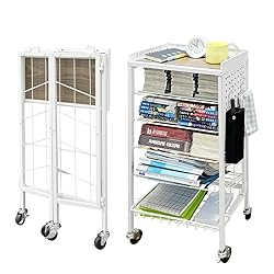 Lumizone Foldable Book Cart 6-Tier Large Capacity