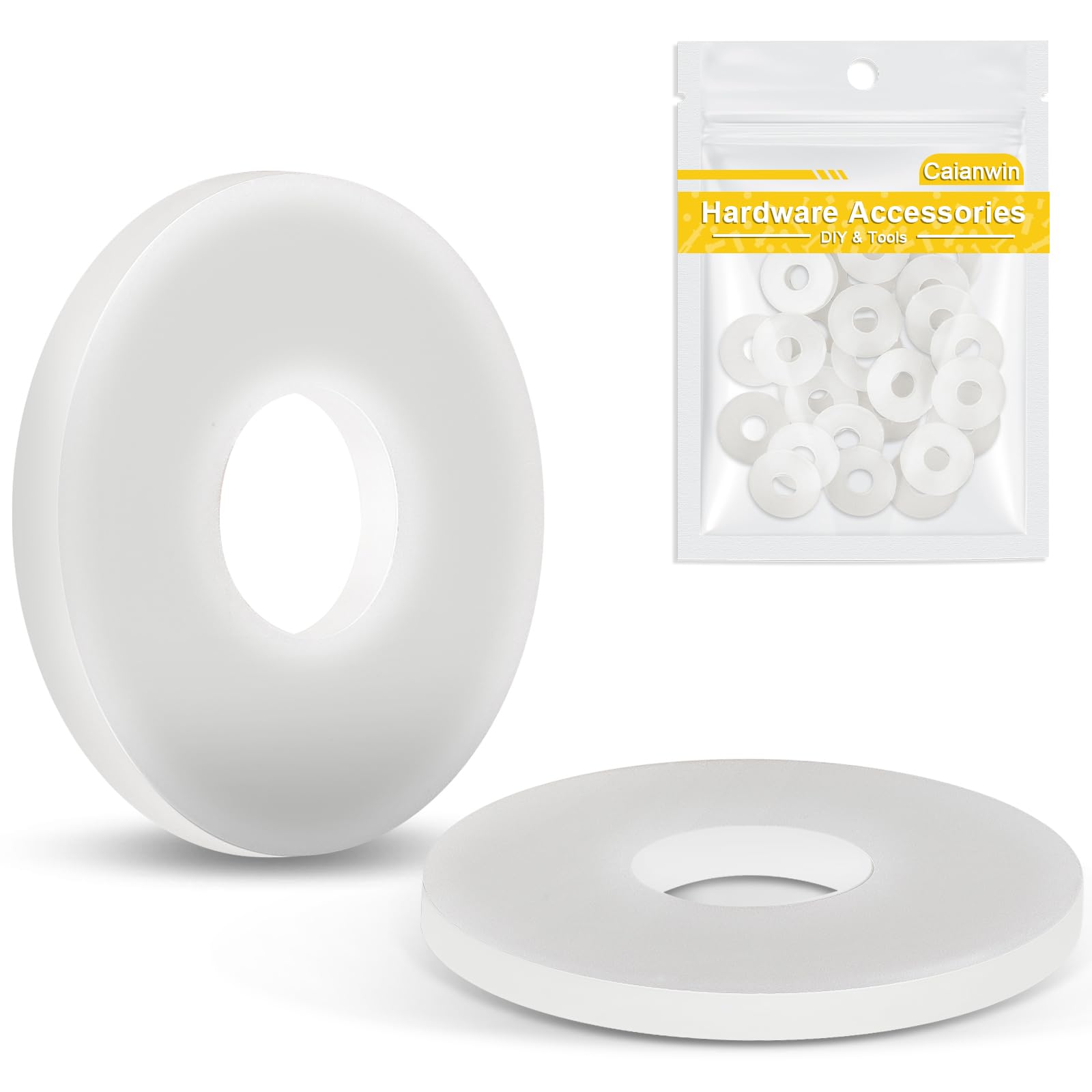 Caianwin 25Pcs M6 Nylon Flat Washers DIN9021