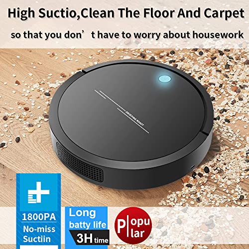Sweeping Robot,Robot Vacuum Cleaner,Integral Memory Multiple Cleaning Modes Vacuum Best for Pet Hairs,Cleans Hard Floors to Medium-Pile Carpets 2