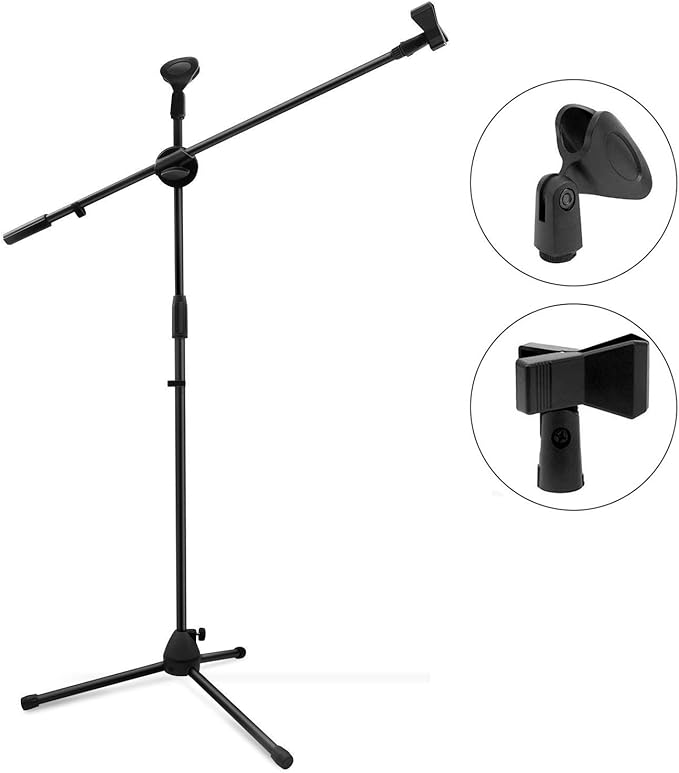 Amazon マイクスタンド ストレート 折りたたみ マイクホルダー 2種類付き Ohuhu コンデンサーマイク スタンド 直立 三脚