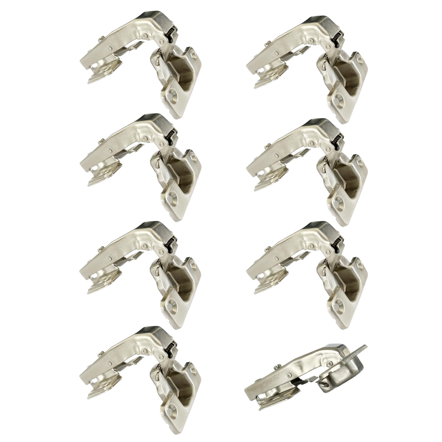 LIKERAINY 95Deg Inset Blind Corner Long-arm Hinge 35mm with Hydraulic Damper for Cabinet Door Soft Closing Stollen Hinges for Cupboard Wardrobe Doors Pack of 8
