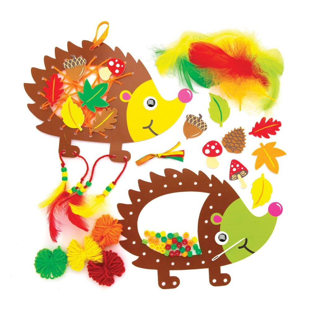 Baker Ross Hedgehog Dreamcatcher Kits, Arts and Crafts for Kids (Pack of 4)