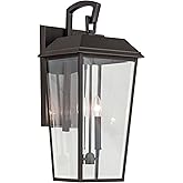 Kichler Mathus 2-Light Olde Bronze Luxe Updated Traditional Outdoor Wall Light with Clear Glass for Outdoor Walls, Exterior D