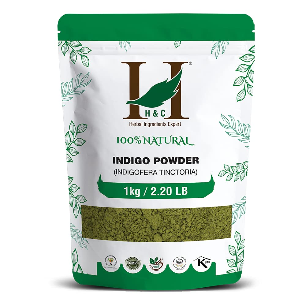 H&C Indigo Powder (Indigofera Tinctoria) - 1Kg Pack | For Hair Coloring (1kg)
