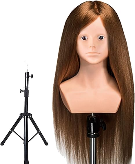Amazon Co Jp 練習用ウイッグ マネキンヘッド へアの長さ約 65cm 編み込み練習用 80 人毛 マネキンスタンド スタンドクランプ 三脚スタンド 美容師クランプ 調整可能 美容師トレーニング専用 業務用 三脚タイプ マネキンヘッド練習用 Color Brown Size B ホーム