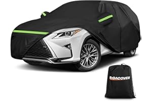 BIGACOVER Waterproof Car Covers for 2003-2023 Lexus RX350 RX450H RX500H, Outdoor Full Car Covers Windproof Heavy Duty with Driver Side Zipper Compatible for 2003-2023 Lexus RX,Subaru Outback, Porsche Cayenne