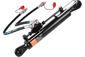 VEVOR Hydraulic Top Link Cat.1-1 (11 in, 20-7/8~31-7/8 in), Hydraulic Cylinder with 2 Hoses & G3/8" Check Valve