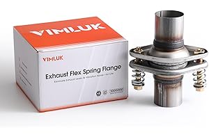 VIMLUK 2.0"x6" Exhaust Flex Spring Flanges 409 Stainless Steel, Spring Flex Technology for Vibration Absorption & Heat Resistance - Universal Fit Car/Truck/SUV Aftermarket (VK-2006)