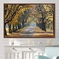 Framed Canvas Wall Art Rustic Woods Brown Dark Dramatic Forest Group Nature Photography Realism - 16x24 inches