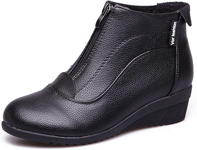 front zip flat boots