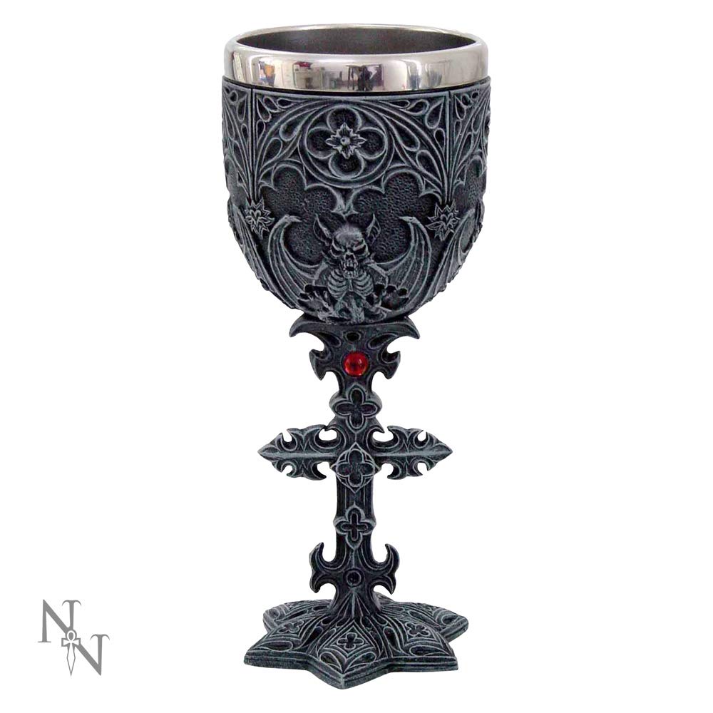 Nemesis Now Vampires Goblet 18.8cm Black, Resin w/stainless steel insert, One Size