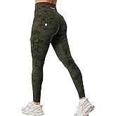 YEOREO CoreFlex Workout Cargo Leggings with Pockets for Women Hidden Scrunch Butt Lifting Leggings Gym Yoga Pants