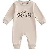 YINGISFITM Little Brother Little Sister Newborn Outfit Long Sleeve Sweatshirt Romper Jumpsuit Baby Clothes For Boys Girls