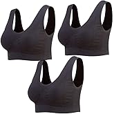 Lemef 3-Pack Seamless Sports Bra Wirefree Yoga Bra with Removable Pads for Women