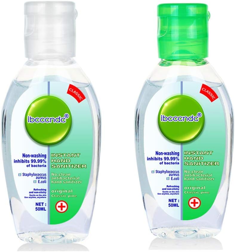 WSOOX 2pcs Mini Hand Sanitizer Hand Wash Gel Natural’s Travel Size Toiletries 1.7 oz, Airline Approved, Refillable bottle