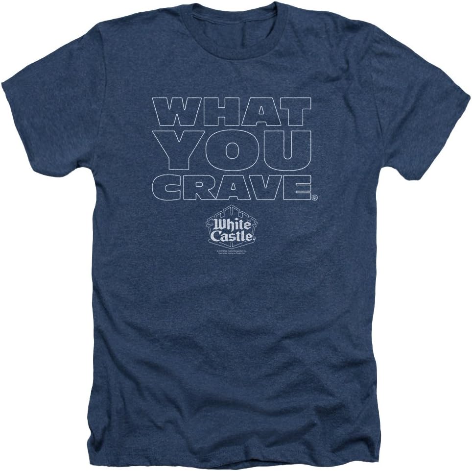 White Castle Fast Food Burger Company What You Crave Ad Adult Heather T-Shirt