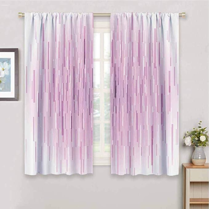 Magenta Decor Cute Curtain, Curtains 45 inch Length Trippy